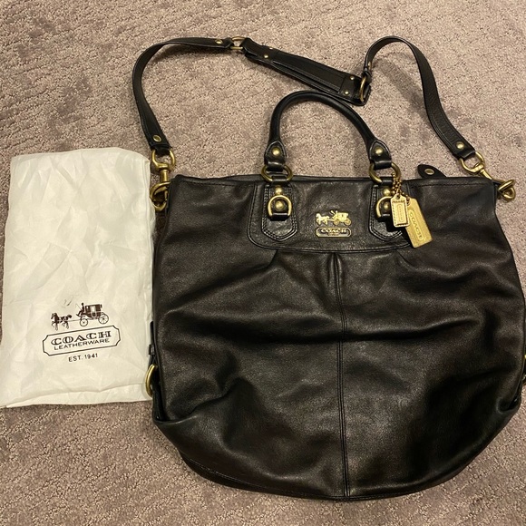 Coach Handbags - Coach Madison Julianne in Black Leather (Medium)
